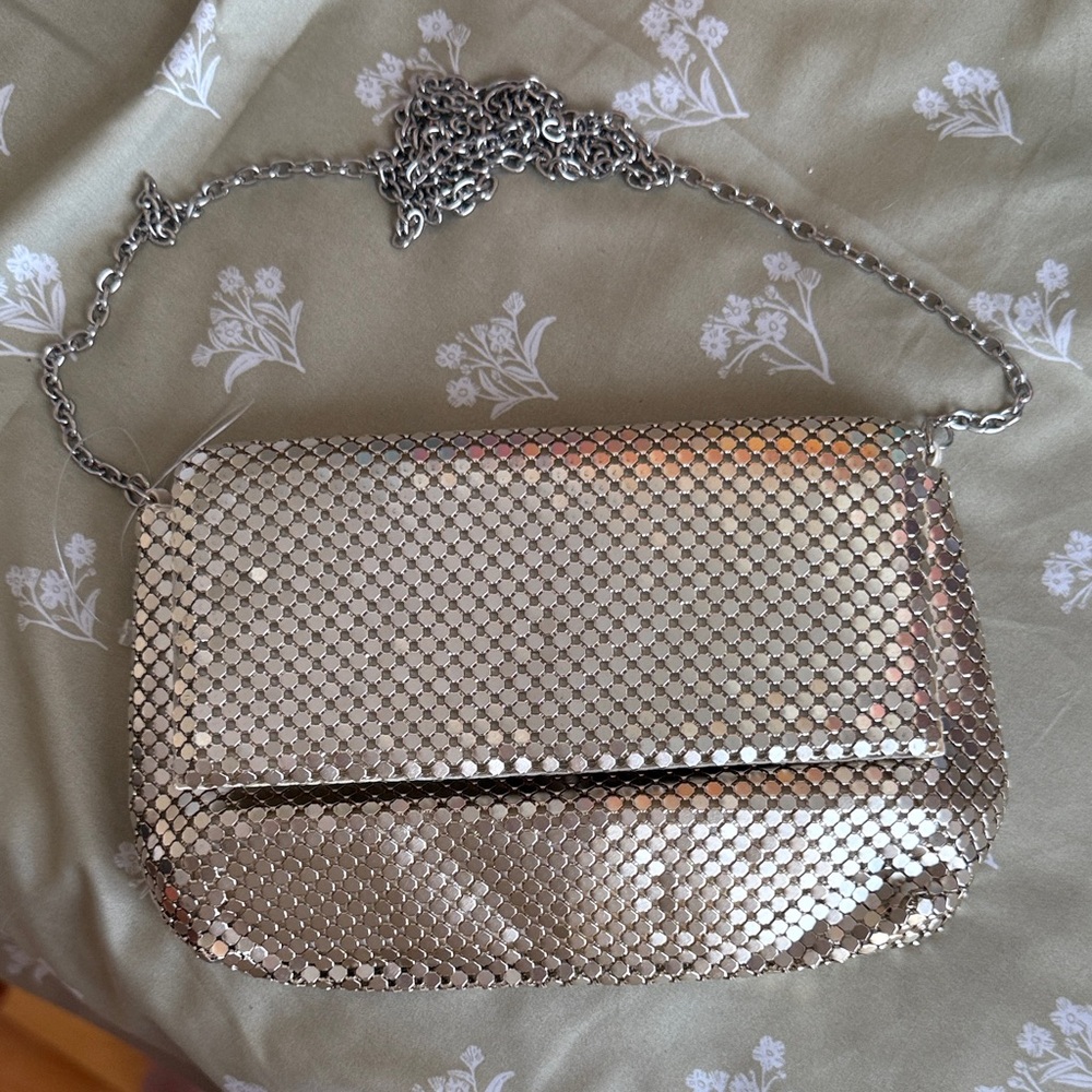 Jessica McClintock Metallic Mesh Clutch
